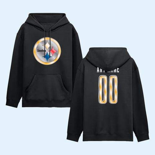 Personalized Pittsburgh Steelers Merch 2026 Pittsburgh Steelers Metallic Mascot Hoodie Black