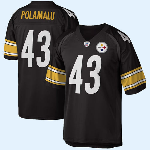 Troy Polamalu Jersey Shirt Pittsburgh Steelers Merch #43 Mitchell And Ness Legacy Replica Jersey