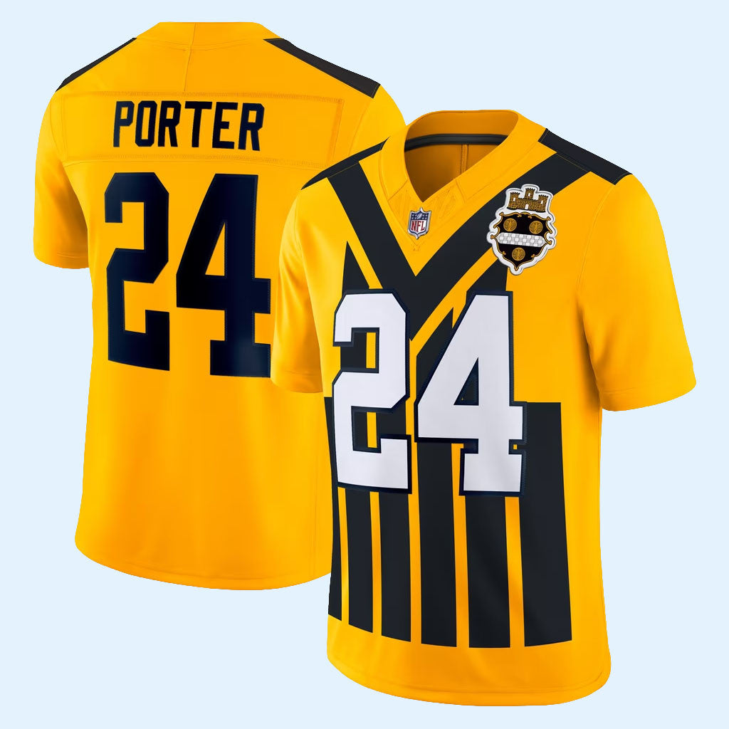 Joey Porter Jr Jersey Pittsburgh Steelers Merch #24 Alternate 1933 Throwback Vapor FUSE Jersey