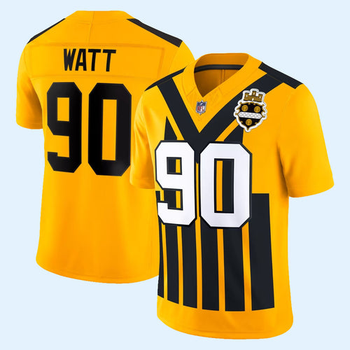 TJ Watt Jersey Shirt Pittsburgh Steelers Merch #90 Gold Alternate Vapor FUSE Jersey Fan Gifts