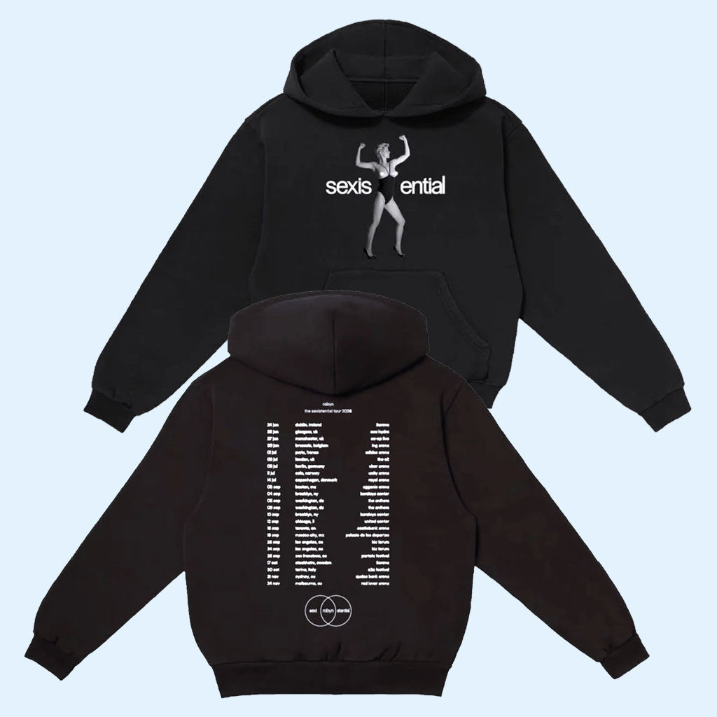 Robyn Merch 2026 Pose Black Hoodie Sexisential Hoodie Robyn Tour Merch Gift For Music Fans