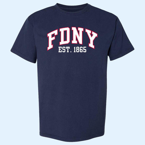 FDNY Merch 2026 College T-Shirt Navy FDNY Shirt Gifts Ideas For Firefighter