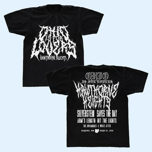 Hawthorne Heights Merch 2026 Ohio Is For Lovers Festival Ohio Is For Metal T-Shirt Black
