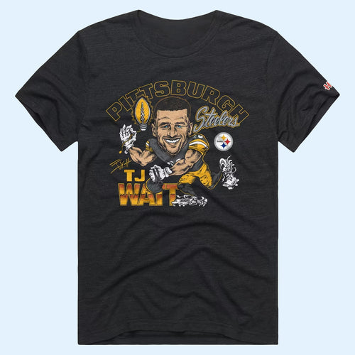 Pittsburgh Steelers Merch 2026 TJ Watt Homage Caricature Player Graphic Shirt Football Fan Gear