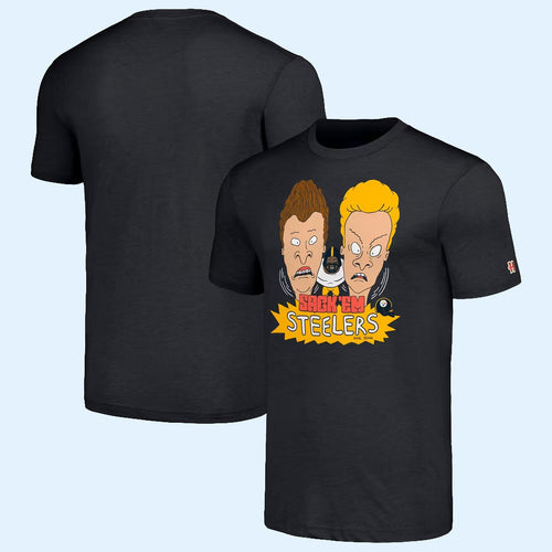 Pittsburgh Steelers Merch 2026 Pittsburgh Steelers X Homage X Beavis And Butt-Head T-Shirt