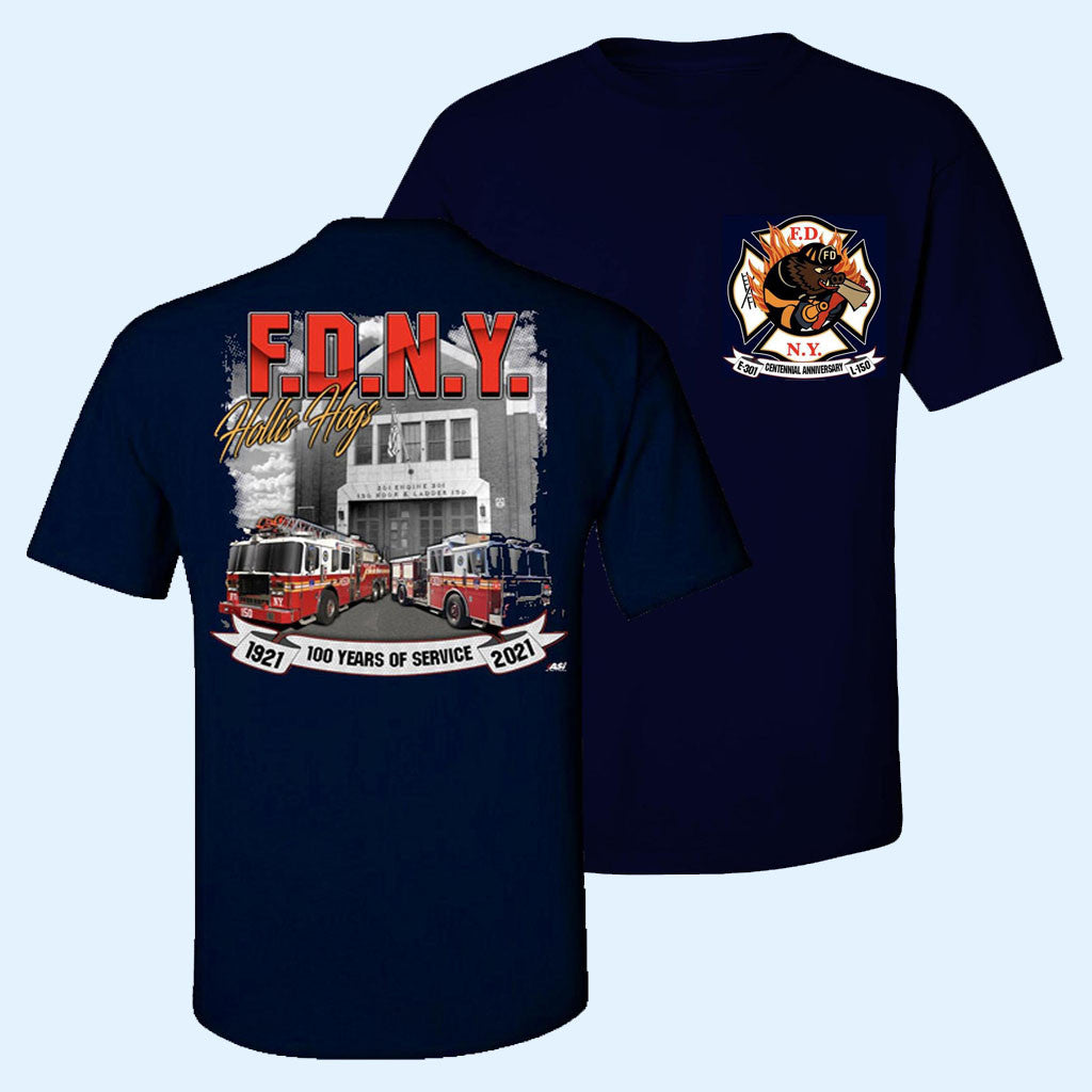 FDNY Merch 2026 Hollis Hogs Eng 301 House T-Shirt Best Gifts For Firefighters