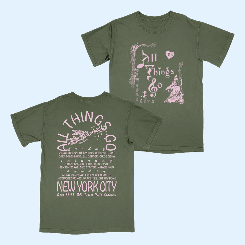All Things Go Festival Merch 2026 NYC Garden Angel T-Shirt Music Themed Gifts