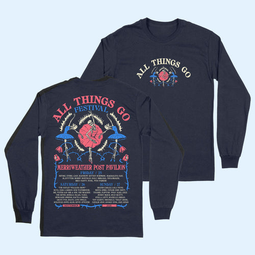 All Things Go Festival Merch 2026 DC Skeleton Ball Long Sleeve Shirt Gifts For Music Lovers