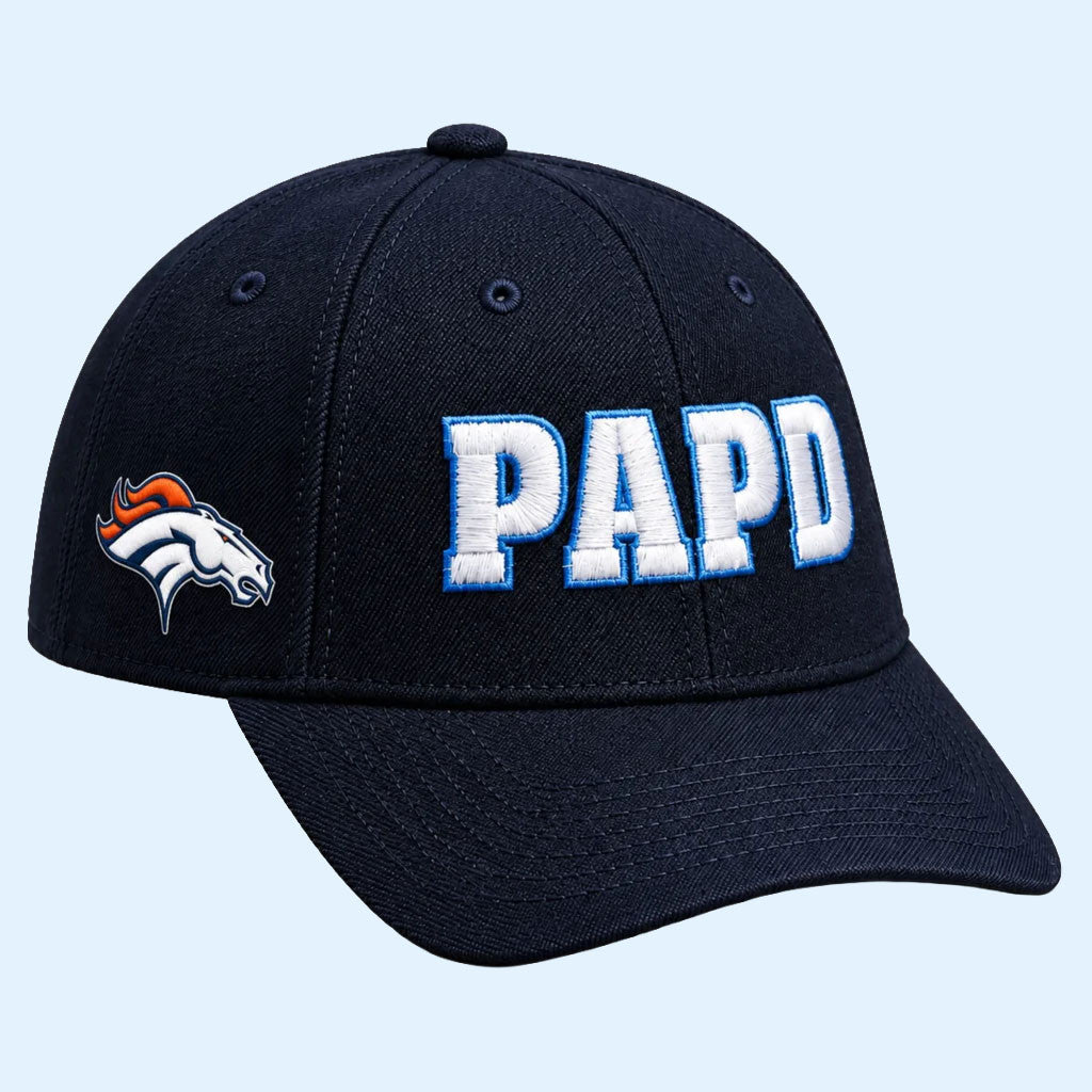 2026 PAPD Broncos Hat Embroidered 9 11 Commemorative Cap Denver Broncos Merch Gift For Dad