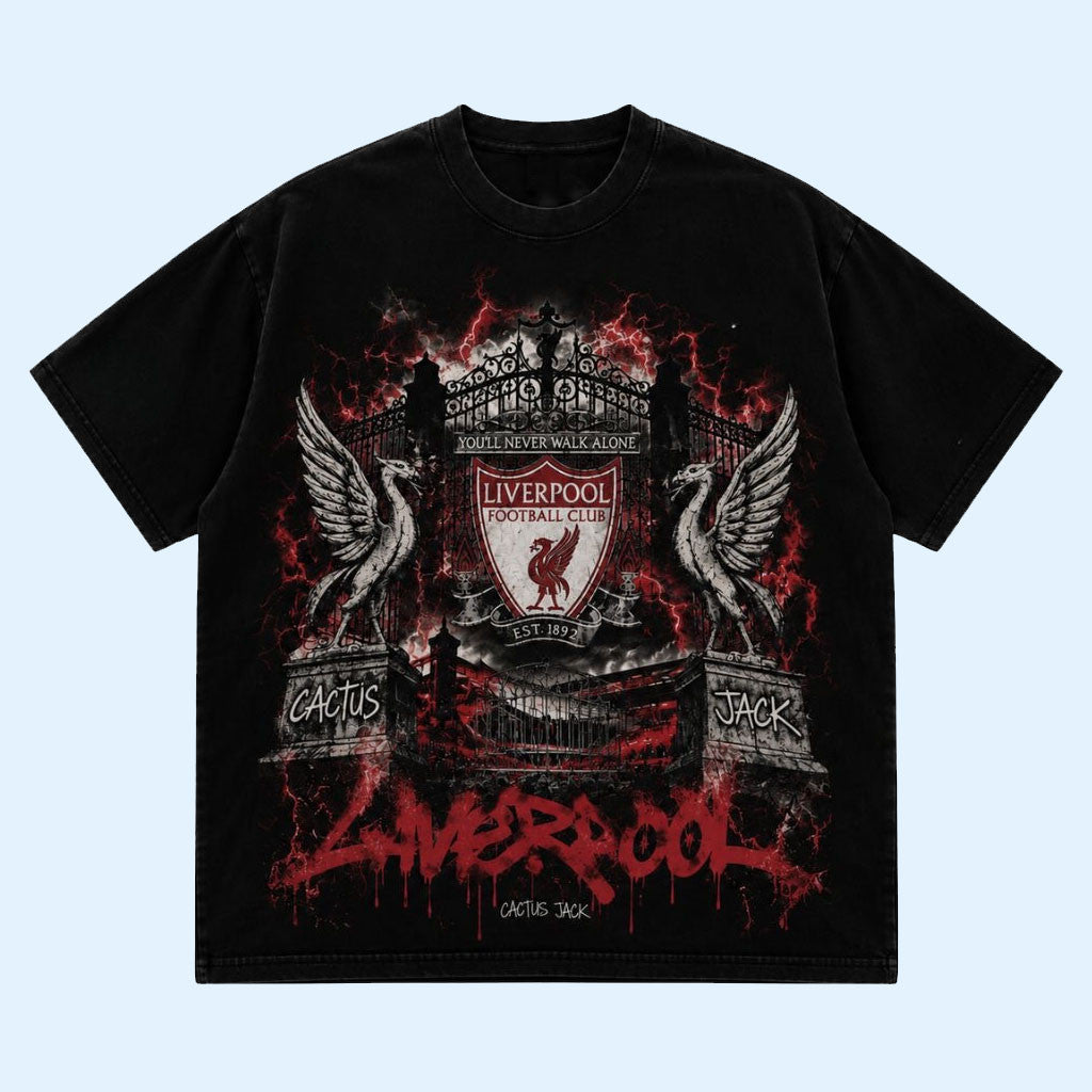 Cactus Jack X Liverpool FC Merch 2026 LFC Crest T-Shirt Best Gift For Soccer Lovers