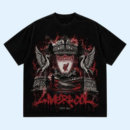 Cactus Jack X Liverpool FC Merch 2026 LFC Crest T-Shirt Best Gift For Soccer Lovers