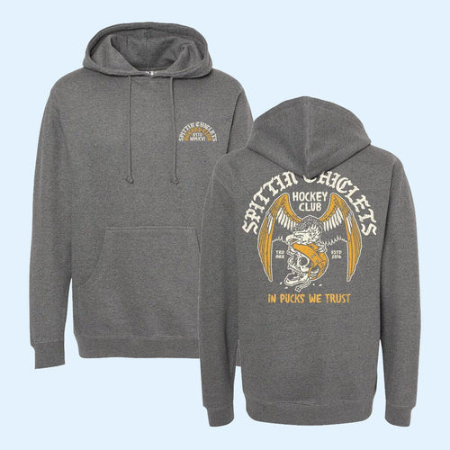 Spittin Chiclets Merch In Pucks We Trust Hoodie Spittin Chiclets Hockey Club Hoodie Fan Gifts