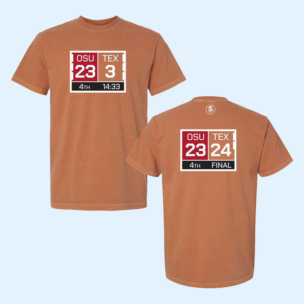 Texas Longhorns Vs Ohio State Buckeyes Austin Comeback OSU 23 TEX 3 OSU 23 TEX 24 Final T-Shirt
