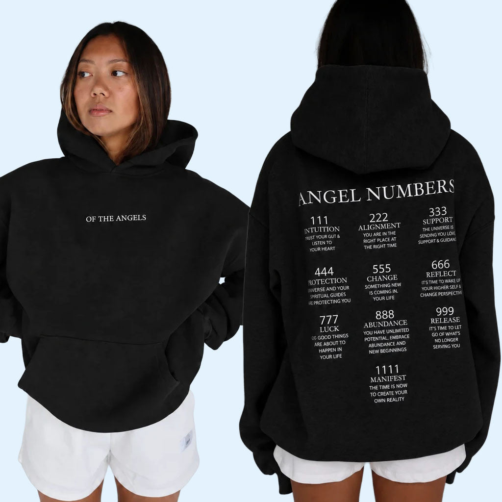 1987 Label Merch 2026 Angel Numbers Hoodie Of The Angels Hoodie Gift For Besties