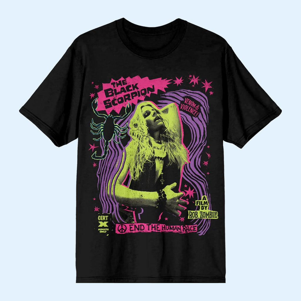 Rob Zombie Merch 2026 Black Scorpion T-Shirt End The Human Race Shirt Present For Fans