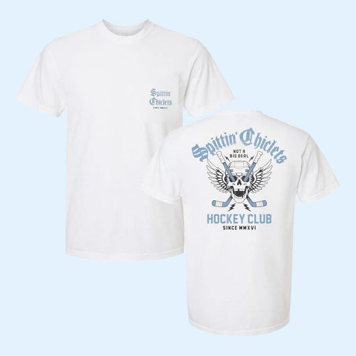 Spittin Chiclets Hockey Club Skull Wings T-Shirt Spittin Chiclets Podcast Merch Fan Gifts