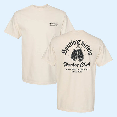 Spittin Chiclets Hockey Club Gloves T-Shirt Takin' Some Givin' More Tee Gift For Podcast Fans