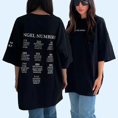 1987 Label Merch 2026 Angel Numbers T-Shirt Of The Angels Shirt Black Present For BFF