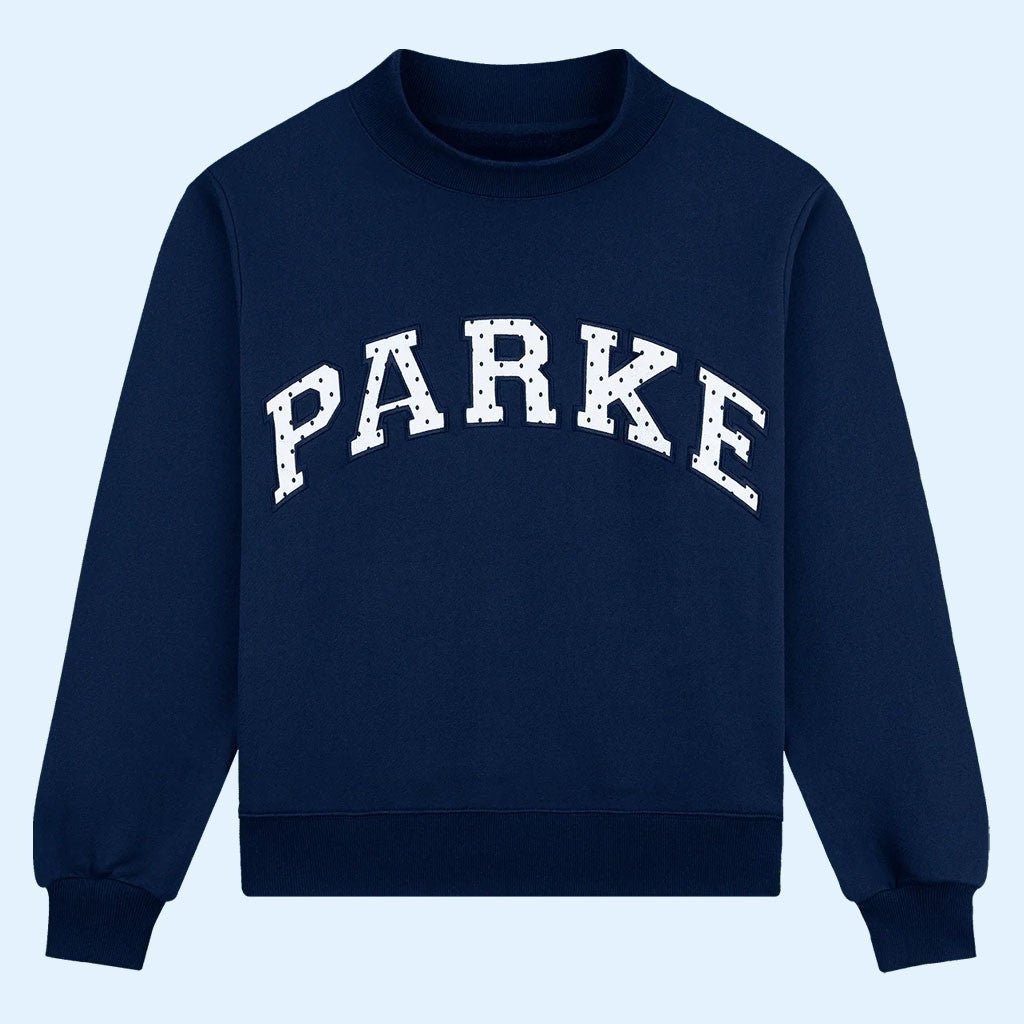 Parke Merch Polka Dot Letter Varsity Sweatshirt 2026 Christmas Gifts For Besties