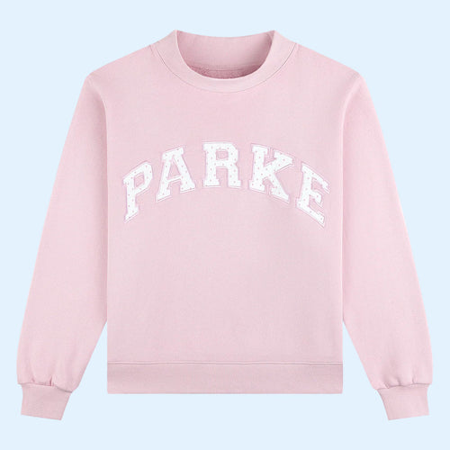 Parke Merch Polka Dot Letter Varsity Sweatshirt 2026 Cute Birthday Gifts For Her