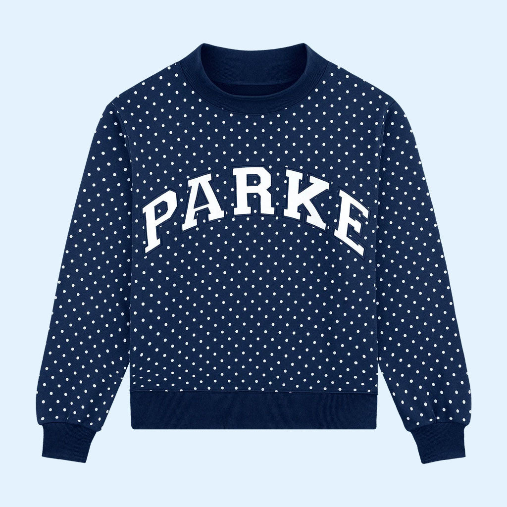 Parke Merch Polka Dot Varsity Sweatshirt 2026 Birthday Gift Ideas For Girlfriend