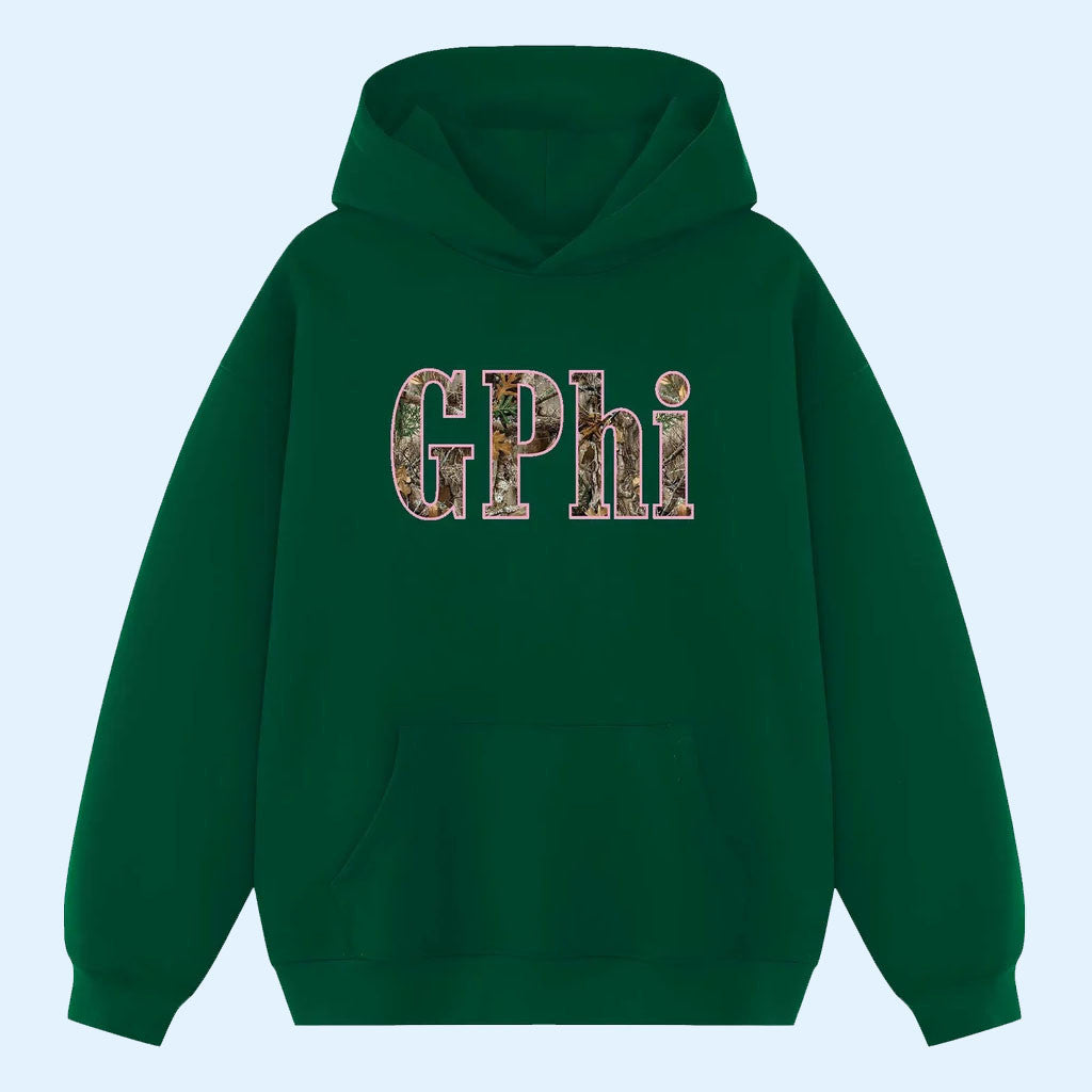 Gamma Phi Beta Merch 2026 Forest Camo Sorority Hoodie Sorority Gifts Ideas