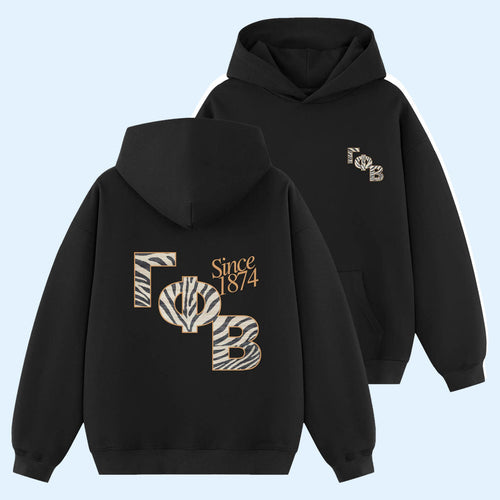 Gamma Phi Beta Merch 2026 Midnight Stripes Printed Sorority Hoodie Gift For Her