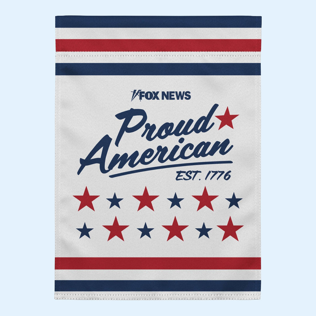 FOX News Merch 2026 FOX News Proud American Est 1776 Garden Flag Yard Decor Patriotic Gifts