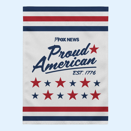 FOX News Merch 2026 FOX News Proud American Est 1776 Garden Flag Yard Decor Patriotic Gifts