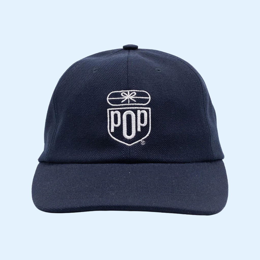 Pop Trading Company Merch 2026 Pop Puf Embroidered Hat Navy Birthday Ideas For Him