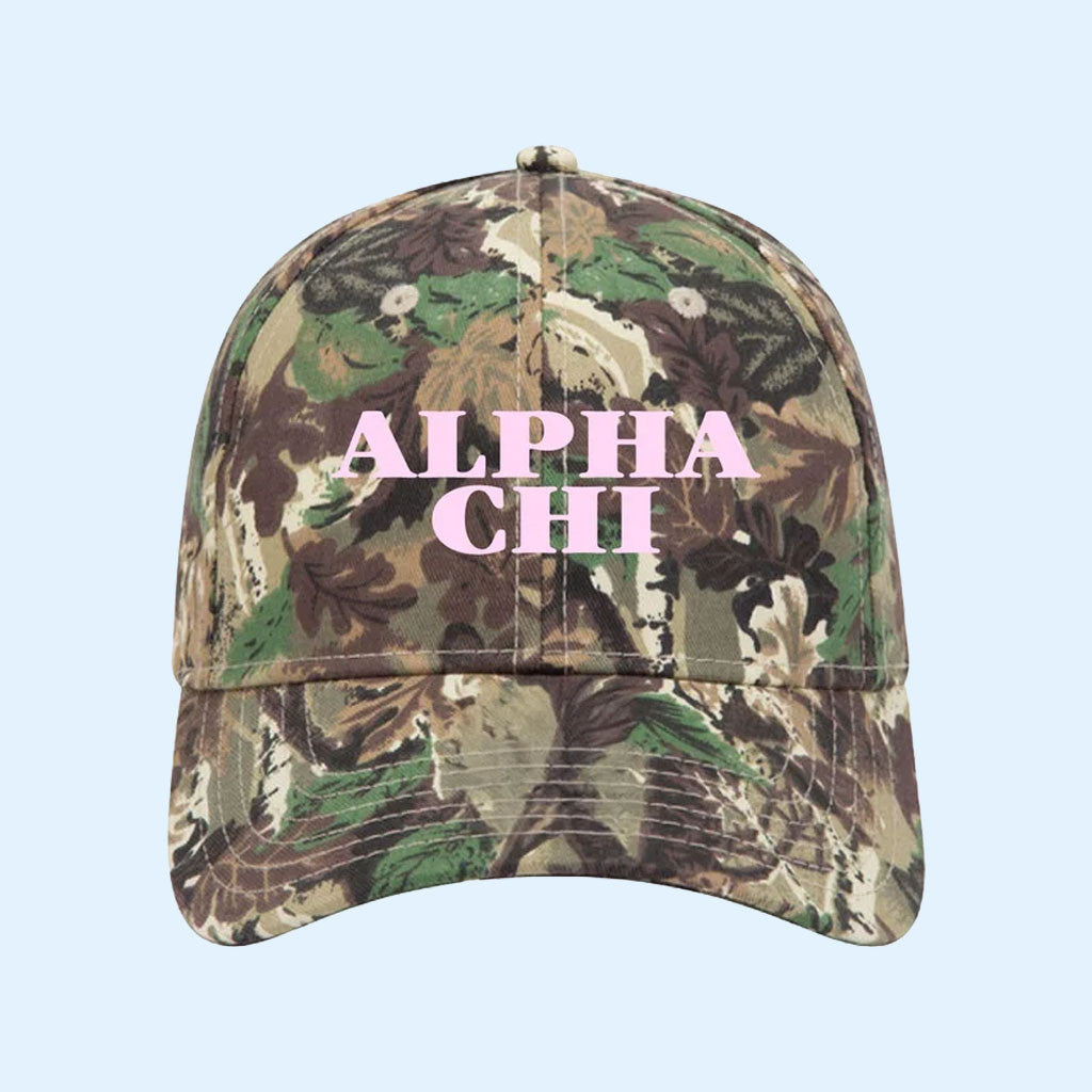 Alpha Chi Omega Merch 2026 Classic Camo Embroidered Sorority Hat Gift For My Sisters