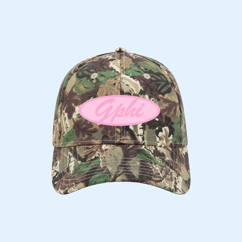 Gamma Phi Beta Merch 2026 Camo Crush Embroidered Sorority Hat Gift For Members