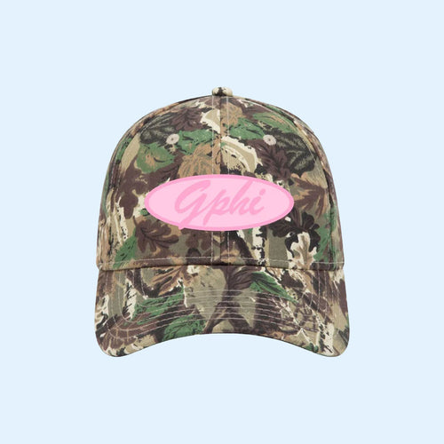 Gamma Phi Beta Merch 2026 Camo Crush Embroidered Sorority Hat Gift For Members