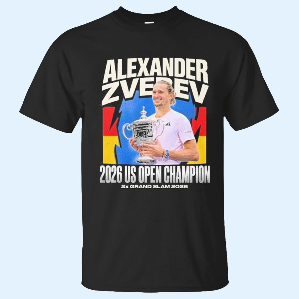Alexander Zverev Merch 2026 US Open Champion Shirt 2X Grand Slam Tee Gift For Tennis Fans