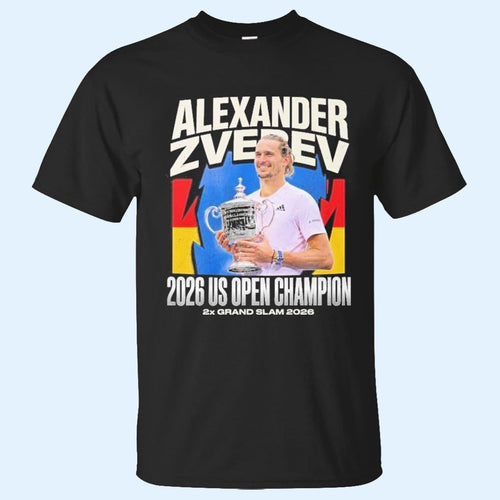 Alexander Zverev Merch 2026 US Open Champion Shirt 2X Grand Slam Tee Gift For Tennis Fans