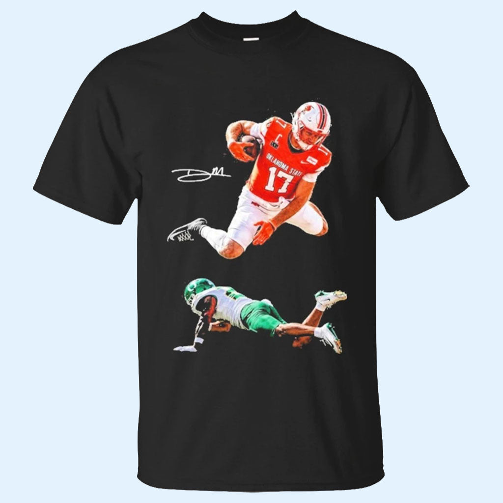 Drew Mestemaker Flew Oregon Shirt Signature #17 Oklahoma State Cowboys Merch Football Gifts