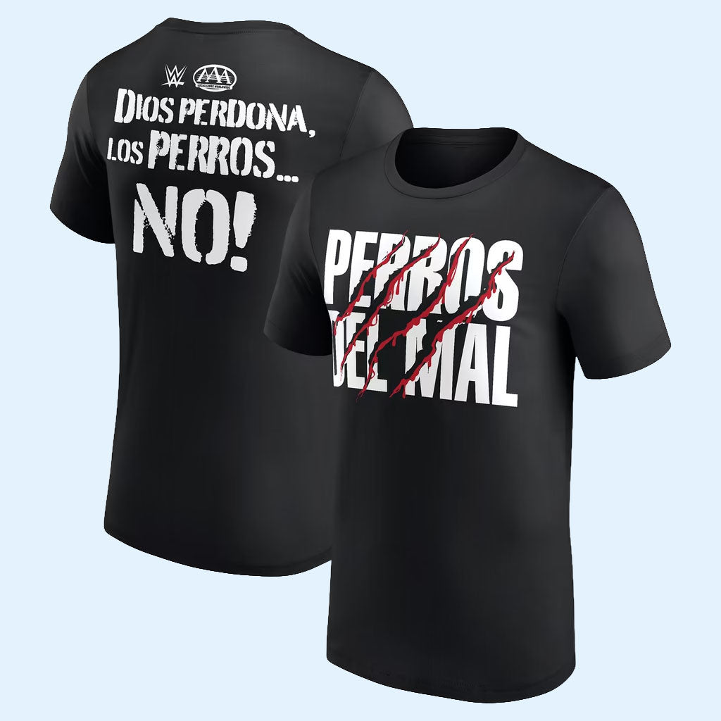 Los Perros Del Mal Merch 2026 Los Perros Del Mal AAA Faction T-Shirt Black WWE Merch Fan Gifts
