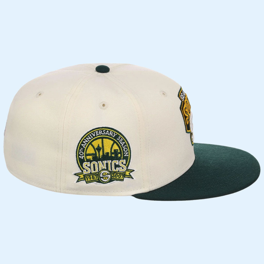 NBA Chrome OTC X Lids Hat Drop Merch Seattle Supersonics New Era Snapback Hat Gifts For Fans
