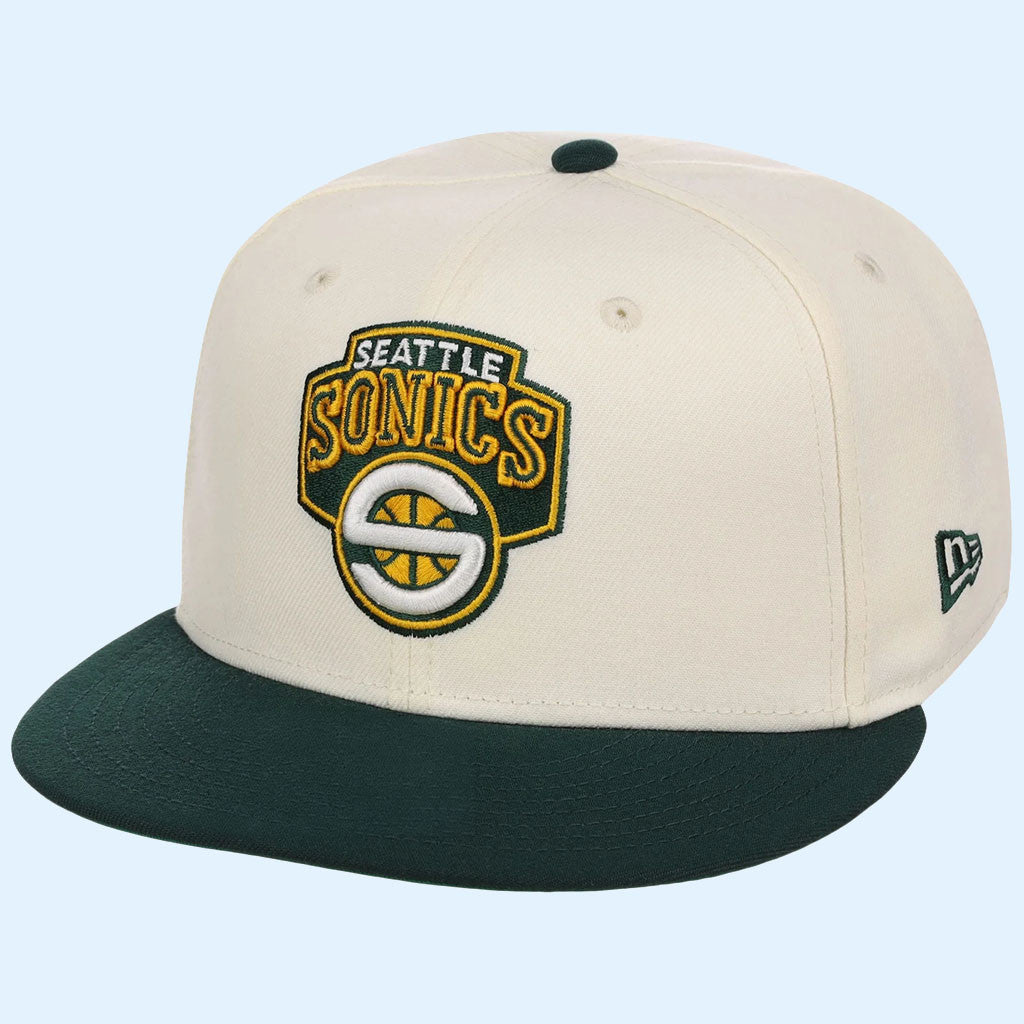 NBA Chrome OTC X Lids Hat Drop Merch Seattle Supersonics New Era Snapback Hat Gifts For Fans