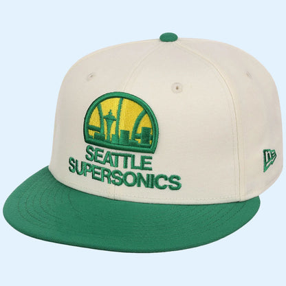 NBA Chrome OTC X Lids Hat Drop Merch Seattle Supersonics New Era Snapback Hat Game Day Gifts