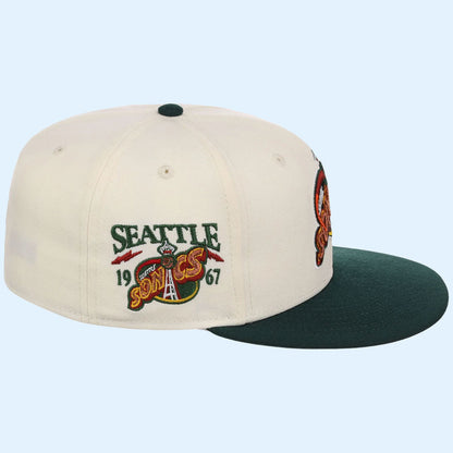 NBA Chrome OTC X Lids Hat Drop Merch Seattle Supersonics New Era Snapback Hat Embroidered