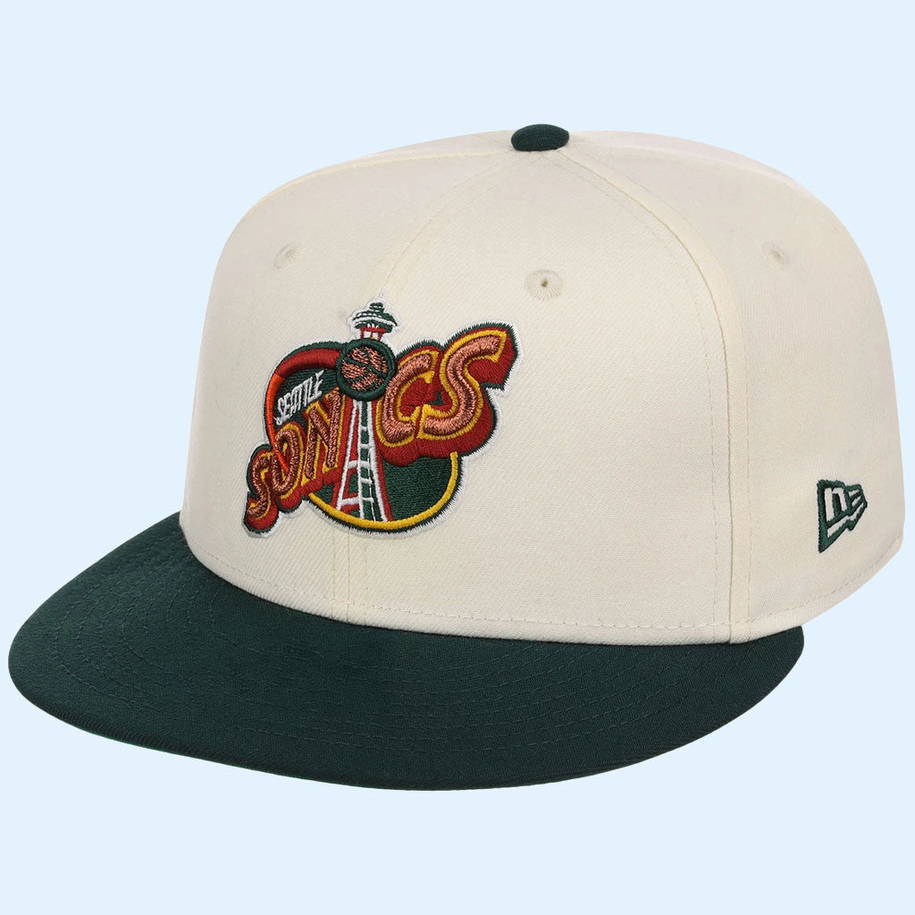 NBA Chrome OTC X Lids Hat Drop Merch Seattle Supersonics New Era Snapback Hat Embroidered