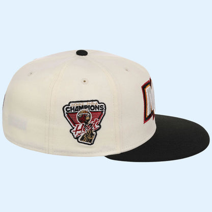 NBA Chrome OTC X Lids Hat Drop Merch Miami Heat New Era Snapback Hat Gift For Basketball Lover