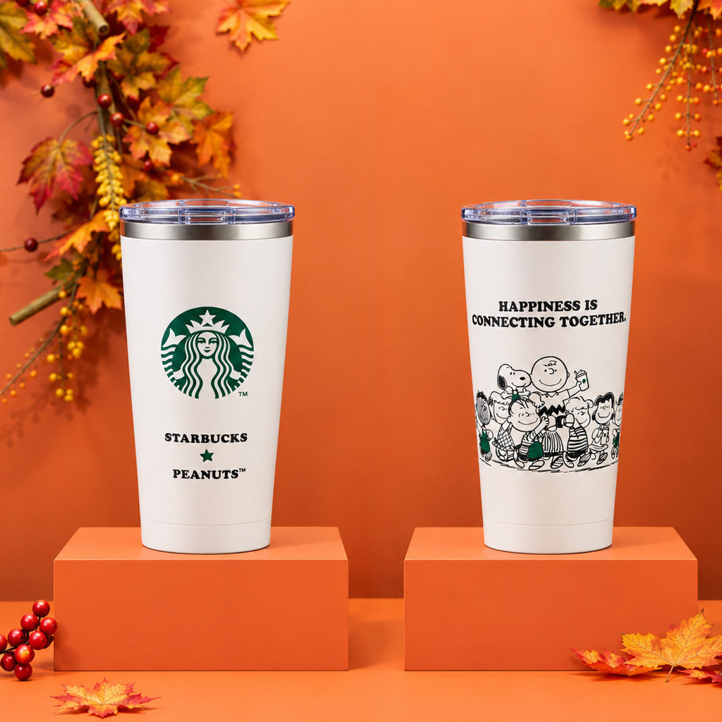 Starbucks X Peanuts Merch 2026 Snoopy Charlie Brown Tumbler Happiness Is Connecting Together Cup