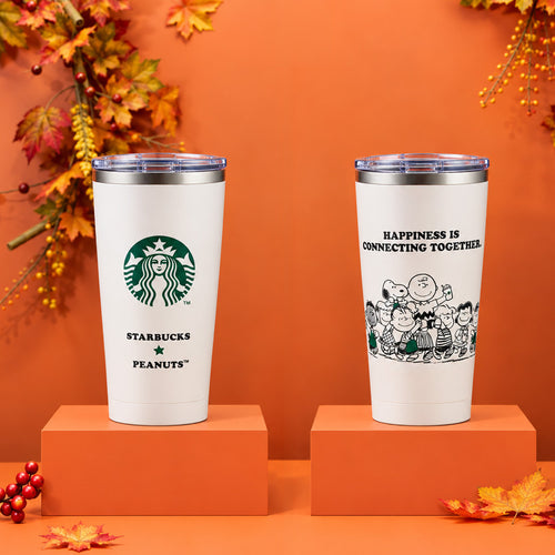 Starbucks X Peanuts Merch 2026 Snoopy Charlie Brown Tumbler Happiness Is Connecting Together Cup