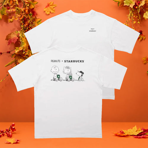 Starbucks X Peanuts Merch 2026 Snoopy Charlie Brown Sally T-Shirt Collab Tee Gift For Fans