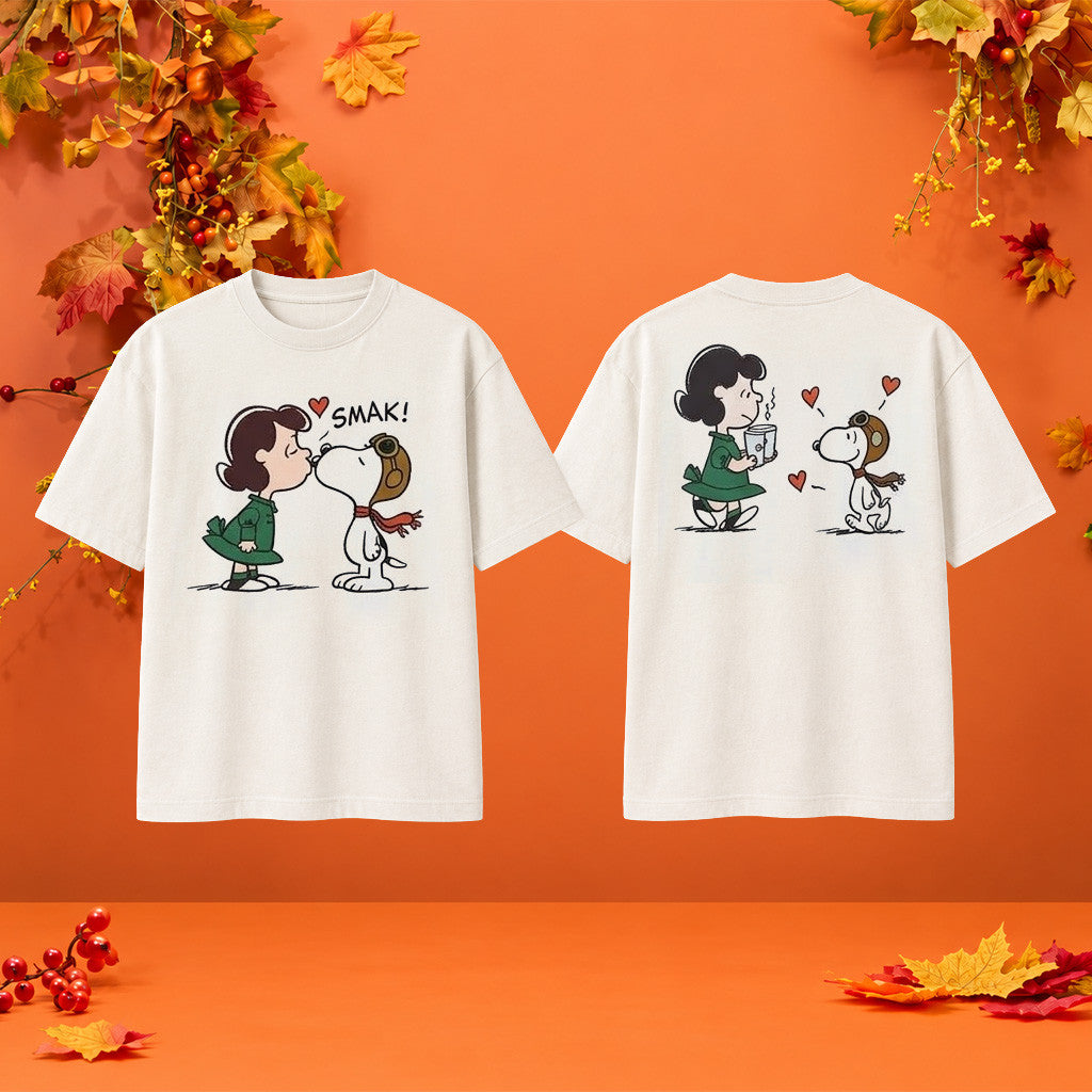Starbucks X Peanuts Merch 2026 Snoopy Lucy T-Shirt Cute Cartoon Characters Shirt Fall Gifts