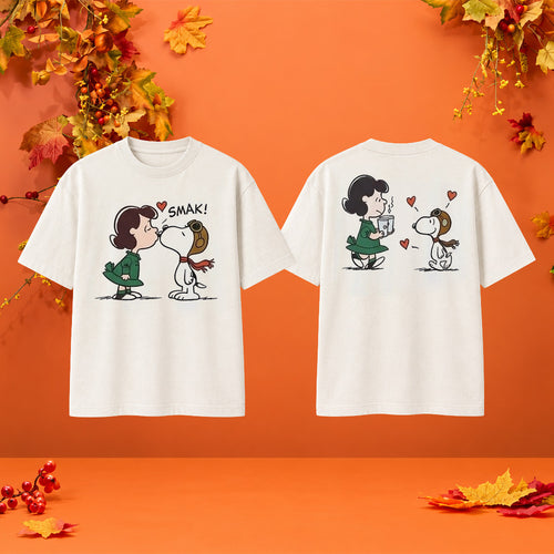 Starbucks X Peanuts Merch 2026 Snoopy Lucy T-Shirt Cute Cartoon Characters Shirt Fall Gifts