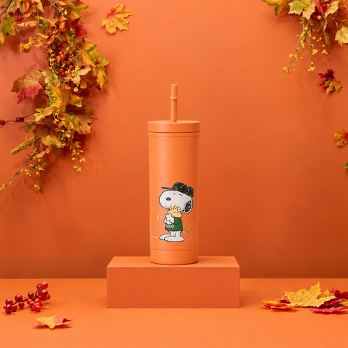Starbucks X Peanuts Merch 2026 Snoopy Tumbler Starbucks Snoopy Collection Cup Orange Fall Gifts