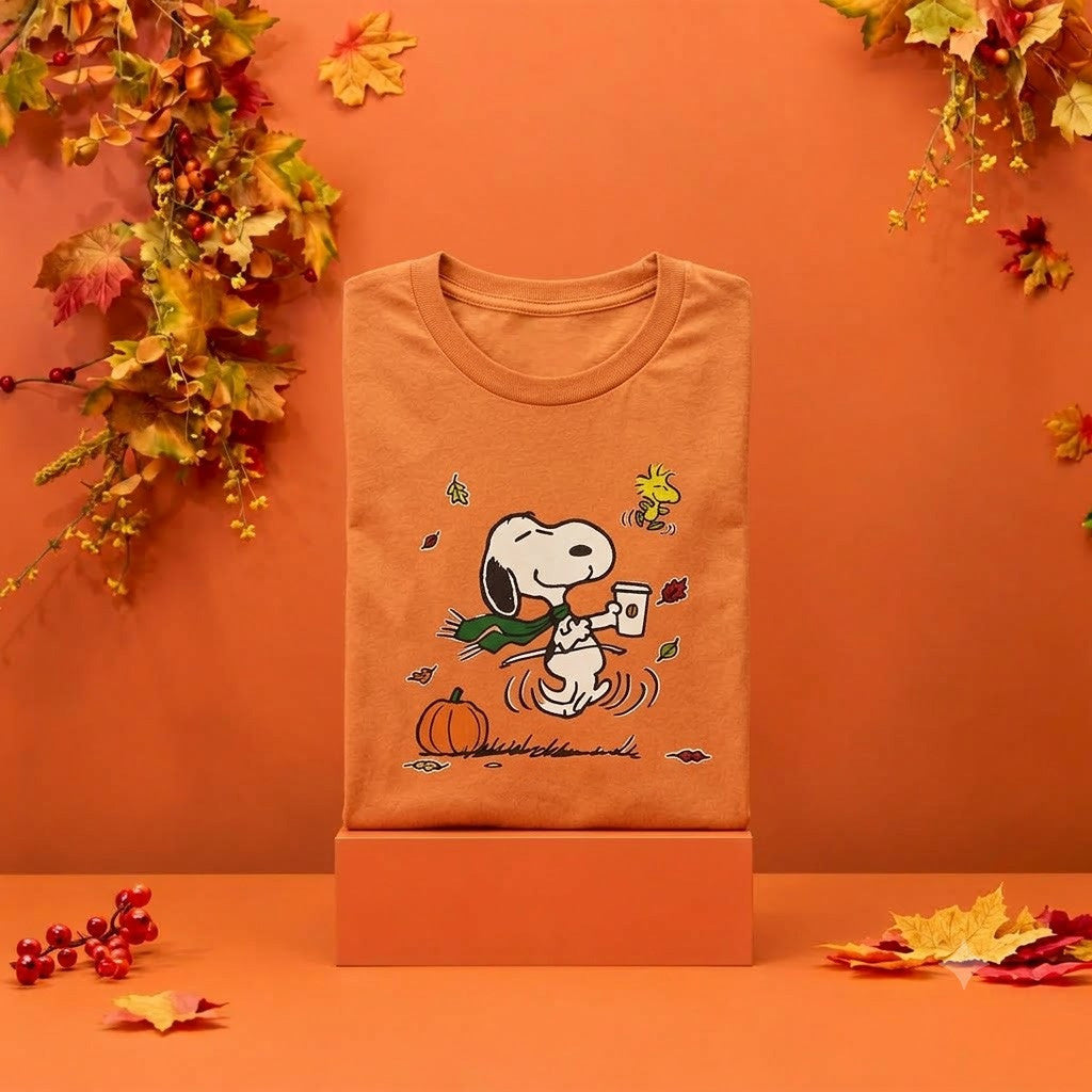 Starbucks X Peanuts Merch 2026 Snoopy T-Shirt Starbucks Fall Merch Cute Gift For Cartoon Lover